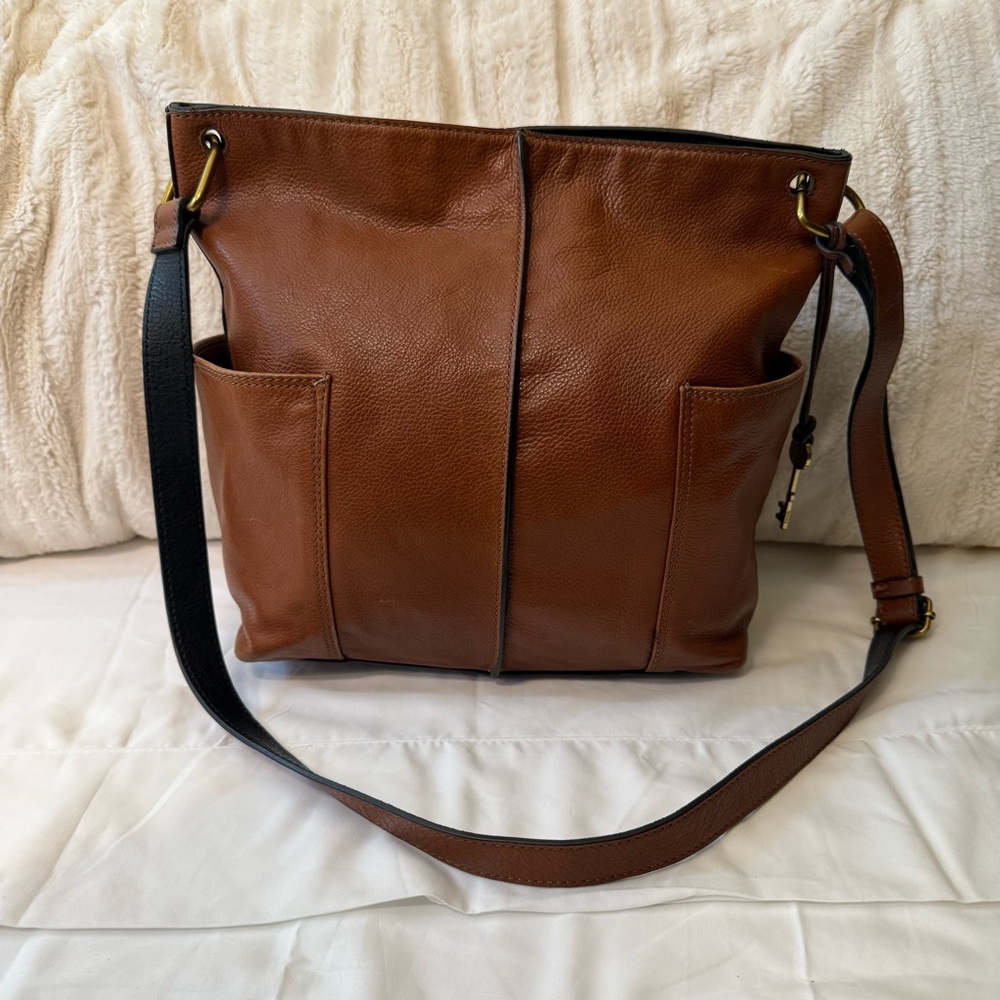 Fossil Brown Leather Crossbody Shoulder Bag